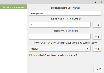 Image of Fahclient deb package configuration prompt during install